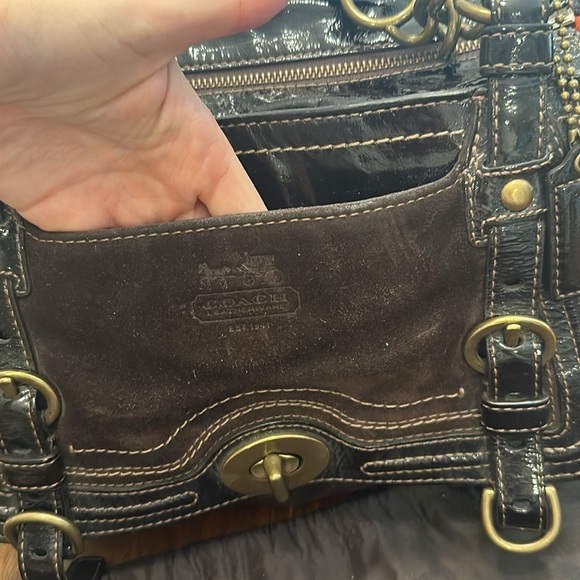 Coach Legacy Garcia Shoulder Bag, Brown Leather and Patent Leather, EUC - Picture 13 of 13